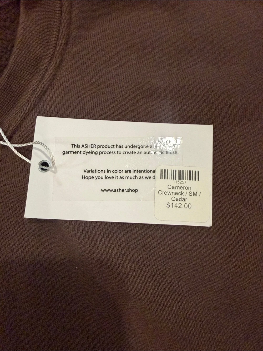 Asher Cameron Crewneck Sweatshirt in Cedar Size Small NWT - C48-002